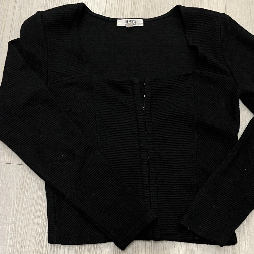 BB Dakota Steve Madden Black Textured Top